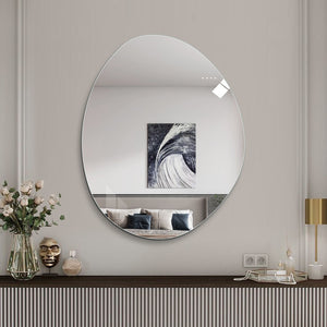 English Elm 40 Inch Asymmetrical Frameless Bathroom Mirror Hd Silver Glass Frosted Edge Vanity W2709P433557