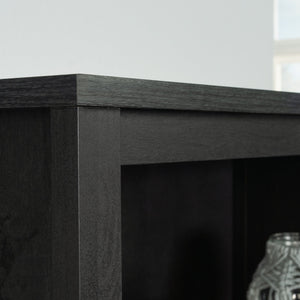 English Elm Bookcase With Doors – Elegant Black Finish, Versatile Storage Solution With Open Shelves & Enclosed Space B356P402625