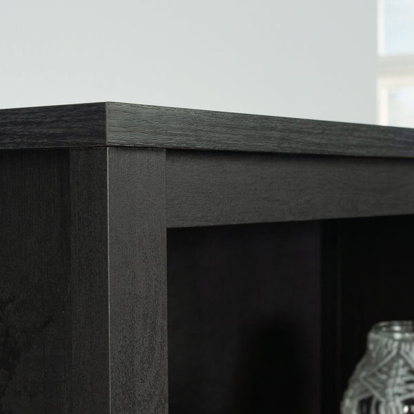 English Elm Bookcase With Doors – Elegant Black Finish, Versatile Storage Solution With Open Shelves & Enclosed Space B356P402625