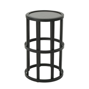 English Elm Set of 3 Outdoor Iron Rocking Chairs with Woven Rattan Back and Ceramic Tile Table N769P289096T_2_N769P414511B