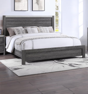 English Elm Contemporary Queen Size Panel Bed In Two-Tone Rustic Gray - Modern Design For Stylish Bedrooms B2741S00238