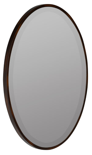 Cooper Classics Seymour Oval Beveled Wall Mirror with Mocha Frame for Entryway or Bedroom 4579
