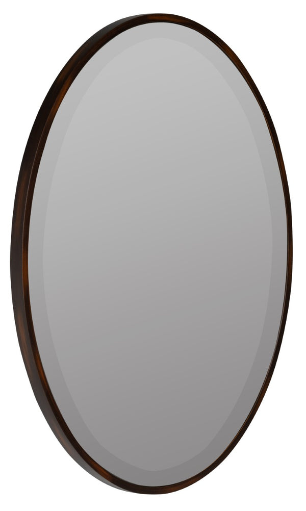 Cooper Classics Seymour Oval Beveled Wall Mirror with Mocha Frame for Entryway or Bedroom 4579