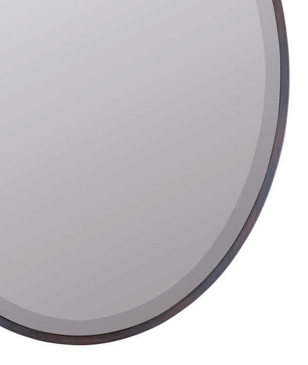 Cooper Classics Seymour Oval Beveled Wall Mirror with Mocha Frame for Entryway or Bedroom 4579