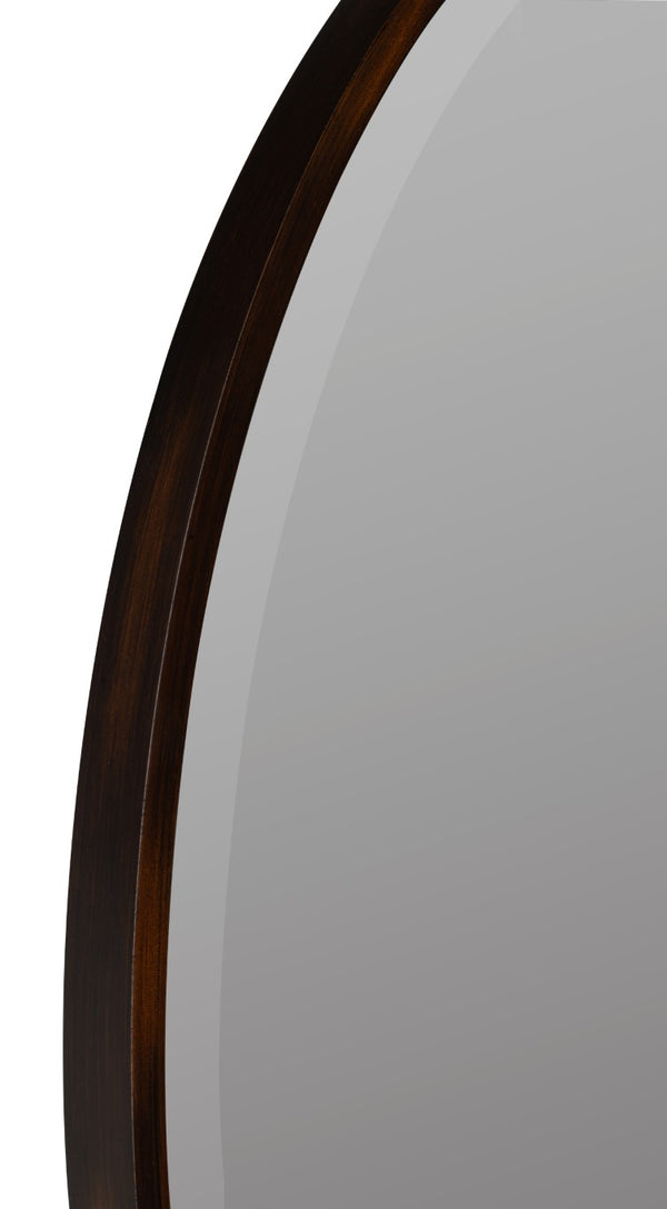 Cooper Classics Seymour Oval Beveled Wall Mirror with Mocha Frame for Entryway or Bedroom 4579