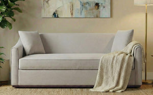 English Elm Modern Chenille Three Seater Sofa with Rubberwood Base and Wrap Around Arms for Living Room Grey N763S000110E