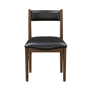English Elm 5pc Cherry Maple Veneer Dining Set Butterfly Leaf Table Four Leather Side Chairs B011S01194