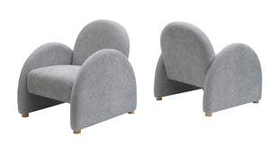 English Elm Modern Boucle Accent Armchair – Stylish Gray Lounge Chair With Curved Armrests For Any Space T3903P372602