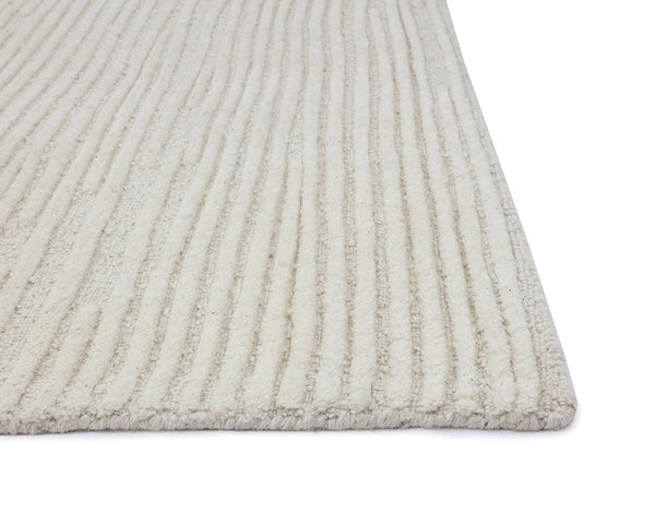 Sunpan Deva Hand-Woven Wool Rug - Artisan Crafted in Elegant Ivory and Beige, Unique Texture & Softness Ivory