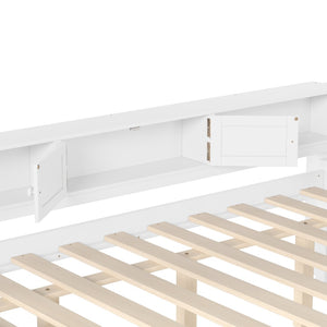English Elm Twin Daybed Pine Frame with Trundle Desk Hutch Shelves and Storage for Kids Rooms White W1580S00461