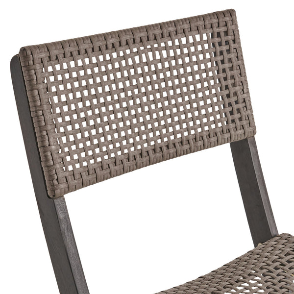 English Elm Christopher Knight Home® - HILLSIDE Woven Bistro Chair Set of 2 — Folding Wood Patio Seating with Handcrafted Caning, Low-Maintenance Comfort Grey+Brown 65092.00DGRY