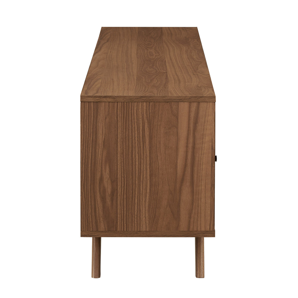 Kela 70" Mid-Century Modern TV Stand with Stylish Storage, Open Cubbies & Faux Drawers - Mocha