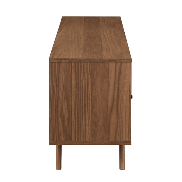 Kela 70" Mid-Century Modern TV Stand with Stylish Storage, Open Cubbies & Faux Drawers - Mocha