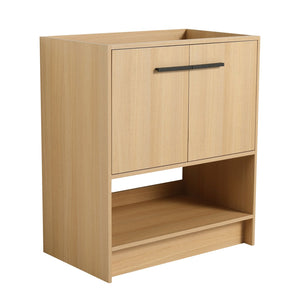 English Elm 30" Freestanding Bathroom Vanity Cabinet with 2 Doors, Integrated Basin & Open Shelf, Modern Ergonomic Design Oak W1972P268398
