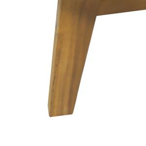 English Elm Christopher Knight Home® - 2 Person Acacia Wood Patio Seating Set with Curved Back Loveseat, Teak Finish, White Cushions, Coffee Table 70334.00WHI_70336.00