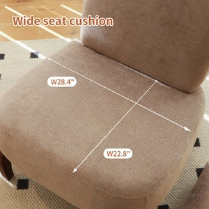 English Elm Cute Barrel Velvet Accent Chair Armless Solid Wood Legs Cozy Reading Nook Seat Camel W2105P412976