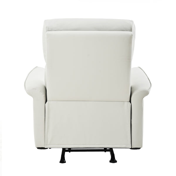 English Elm Manual Rocker Recliner Chair In Soft Pu Leather - Space-Saving Comfort For Nurseries & Living Rooms W1028S00048