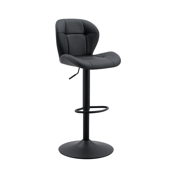 English Elm Set of 2 Adjustable Pu Tufted Barstools with Metal Base for Kitchen or Bar W3875P382611