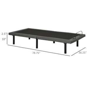 English Elm HOMCOM Twin XL Power Adjustable Bed Frame — Zero Gravity Memory Positions, Wireless Remote, 440lb Capacity W2225P229653