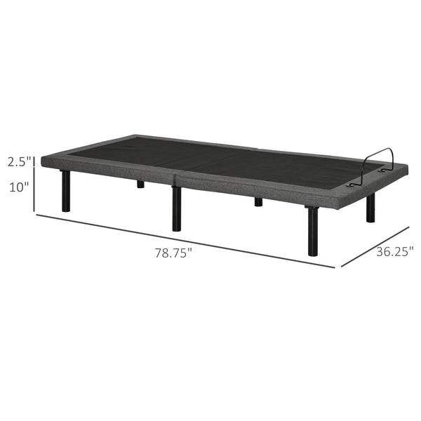 English Elm HOMCOM Twin XL Power Adjustable Bed Frame — Zero Gravity Memory Positions, Wireless Remote, 440lb Capacity W2225P229653