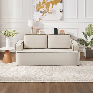 English Elm Integrated Armrest Compact Loveseat Soft Upholstered Two Seat Sofa for Small Spaces W3480P402278