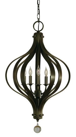 Framburg 5-light Elegant Aries Chandelier - Handmade American Design With Fluid Shape And Striking Depth Mahogany Bronze Metal 4585 Mb