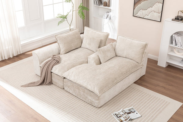 English Elm 103" Cloud Sectional Couch - Reversible L-Shaped Modular Sofa For Stylish Living Room Comfort W1170S00040