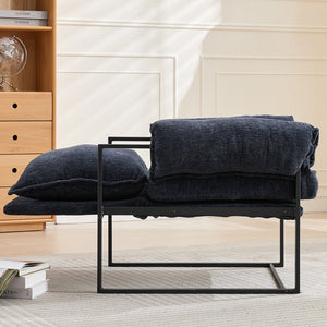 English Elm Adjustable ergonomic recliner chair with 6-position 90°–180° support for lumbar comfort and versatile use Dark Blue W2311P357156