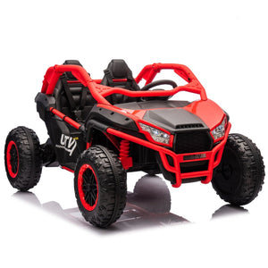 English Elm 24v Two Seater Kids Utv with Parental Remote Dual Motors Four Wheel Suspension Led Red W1578P198433