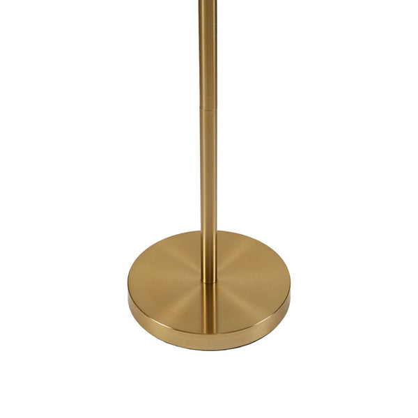 English Elm 1- Piece Fluted Polyester Shade Floor Lamp with Polished Iron Base for Living Rooms B035P482969