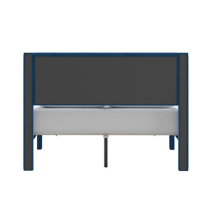 Sloan Pleated Velvet Platform Storage Bed Modern Upholstered Bedroom Frame