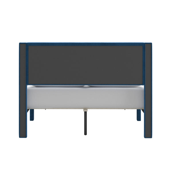 Sloan Pleated Velvet Platform Storage Bed Modern Upholstered Bedroom Frame