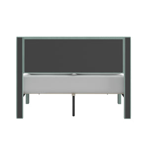 Sloan Pleated Velvet Platform Storage Bed Modern Upholstered Bedroom Frame