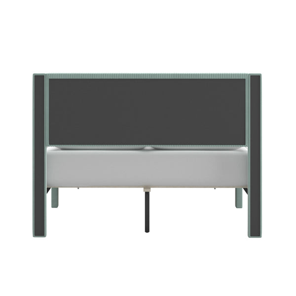Sloan Pleated Velvet Platform Storage Bed Modern Upholstered Bedroom Frame