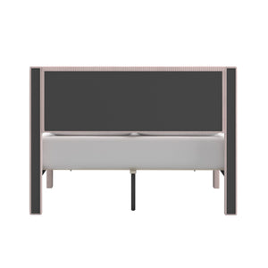 Sloan Pleated Velvet Platform Storage Bed Modern Upholstered Bedroom Frame