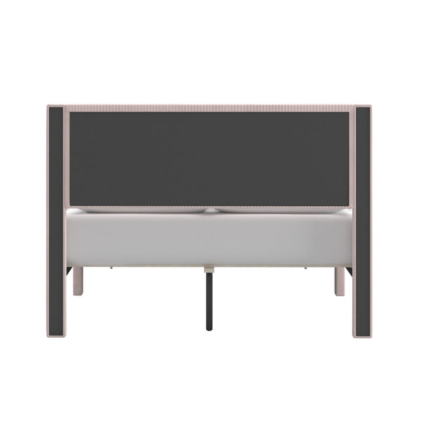 Sloan Pleated Velvet Platform Storage Bed Modern Upholstered Bedroom Frame