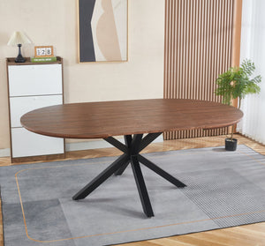 English Elm Extendable Dining Table – Versatile Mdf Top & Sturdy Metal Legs For Office, Dining, Or Coffee Use W234S00109