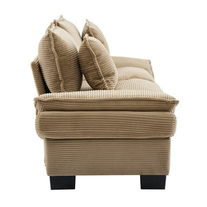 English Elm Corduroy Modern Sofa Sleeper Loveseat with Double-Layer Cushions, Two Pillows, Sturdy Frame 84" khaki W676P227338