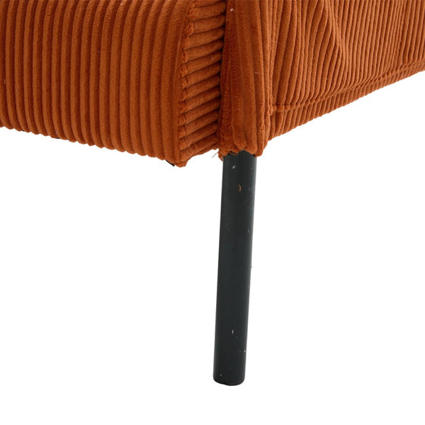 English Elm United We Win Corduroy Loveseat Plush Ergonomic Sofa with Spring Support Metal Legs Orange W1568P410045