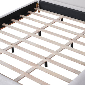 English Elm Christopher Knight Home® - King Size Bed Frame – Elegant Boucle Upholstered Headboard, Solid Wood Base, Easy Assembly, White Finish N757K327027W