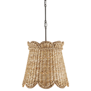 Annabelle Pendant - Artisan-Made Woven Light Fixture in Natural Water Hyacinth with Parisian Flair