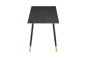 English Elm Modern Sintered Stone Rectangular Dining Table with Metal Legs for Four Seats Dark Gray W3493S00014