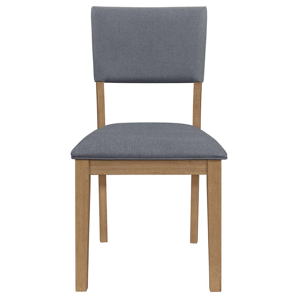 English Elm Topeka Blush Blue Fabric Upholstered Dining Side Chair Set of 2 – Farmhouse Brown Wood Frame, Padded Comfort B062P375532