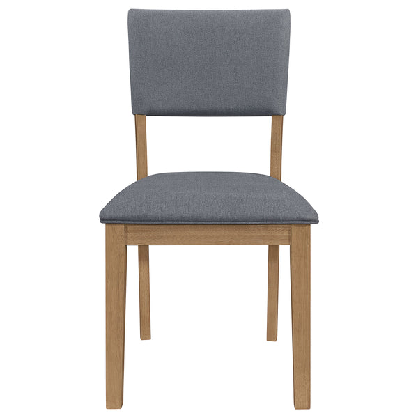 English Elm Topeka Blush Blue Fabric Upholstered Dining Side Chair Set of 2 – Farmhouse Brown Wood Frame, Padded Comfort B062P375532