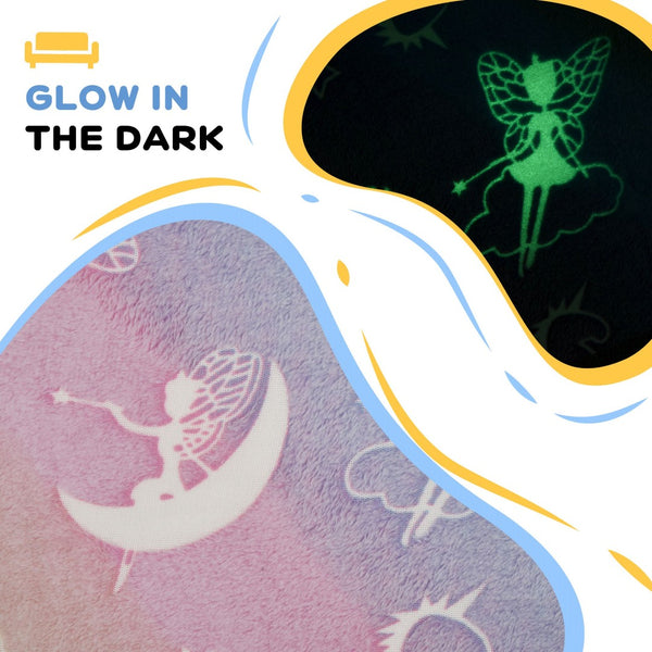 English Elm Qaba Kids Sofa Chair - Cozy Glow-In-The-Dark Fairy Toddler Sofa For Playrooms & Bedrooms, Multicolor W2225P229322-GIGA