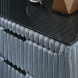 Nightstand: Mavela Wide Wale Corduroy, Blue - Luxe Upholstery, Spacious Storage & Sturdy Build