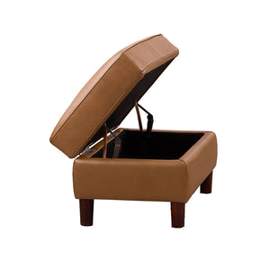 English Elm Bella Leather Storage Ottoman with Top-Grain Leather, Pocket Coil Comfort, Durable Kiln-Dried Frame Cognac B2705P326711