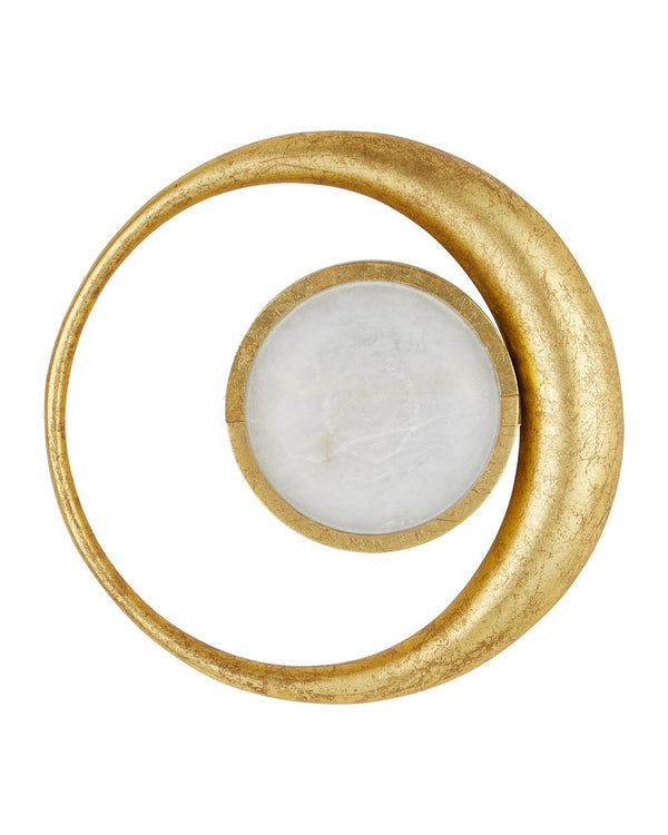 Currey & Company Muluk Wall Sconce - Vintage Elegance Meets Modern Design In Handcrafted Gold Leaf And Marble Finish Gold Metal ,Marble 5900-0059-currey-company