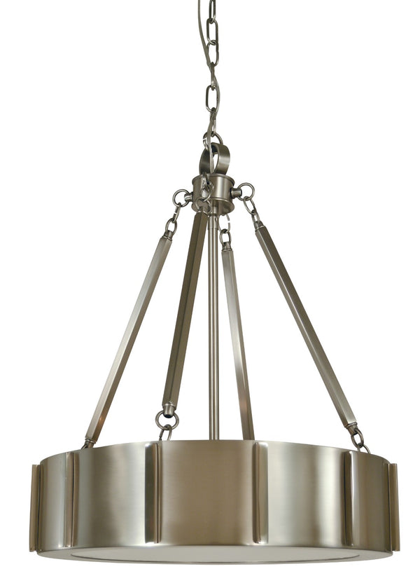 Framburg 4-light Stunning Pantheon Pendant With Opalescent Glass Diffuser | Handcrafted American Elegance Matte Black With Polished Nickel Metal 4590 Bn/Pn