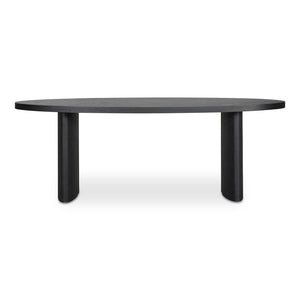 English Elm William Herringbone Oak Veneer Dining Table Seats Six Contemporary Black Finish B2769S00015